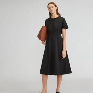 Everlane organic cotton waisted dress black size large